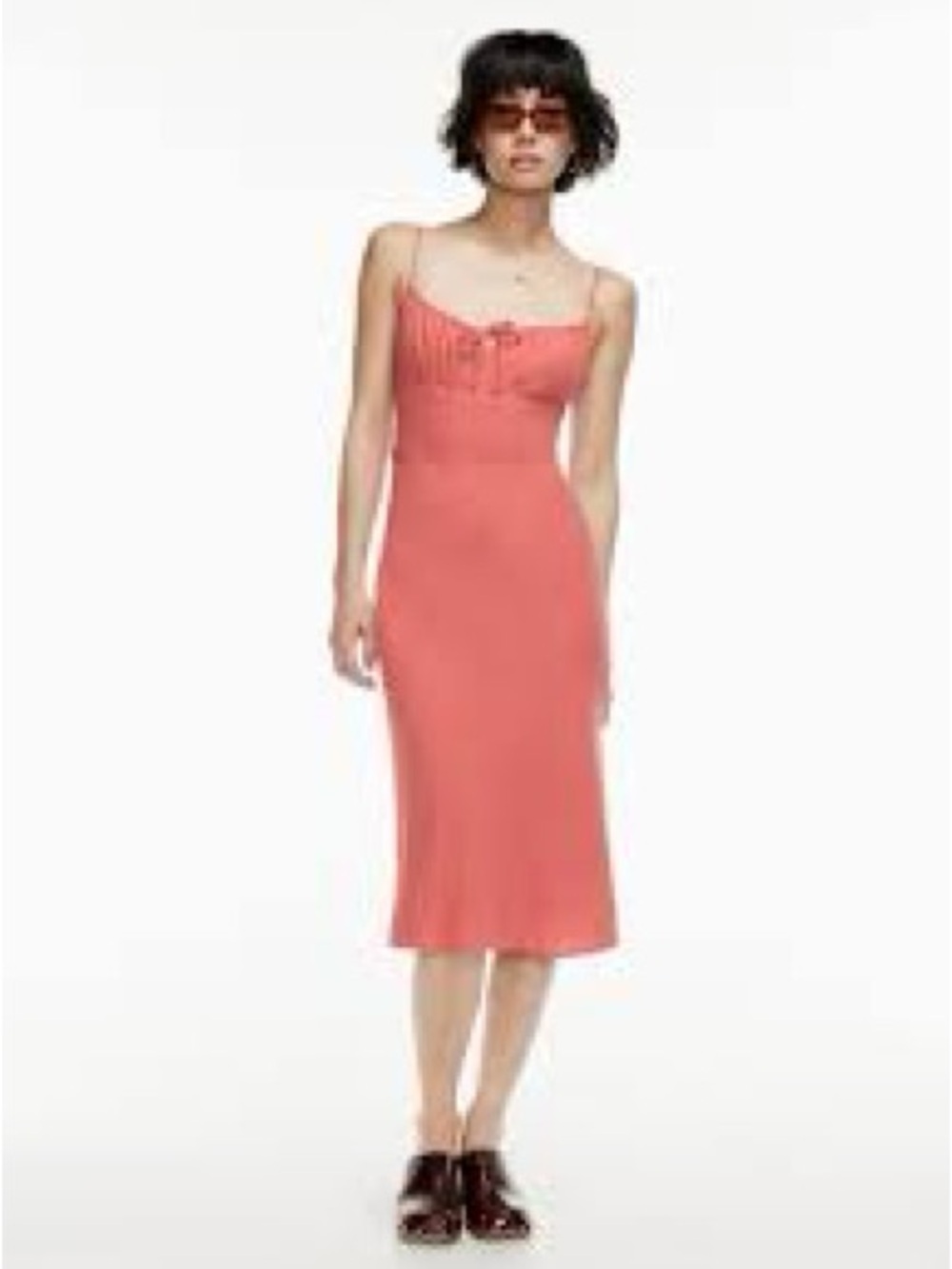 Aritzia Wilfred Bellow Midi Dress - Corel Floral Design